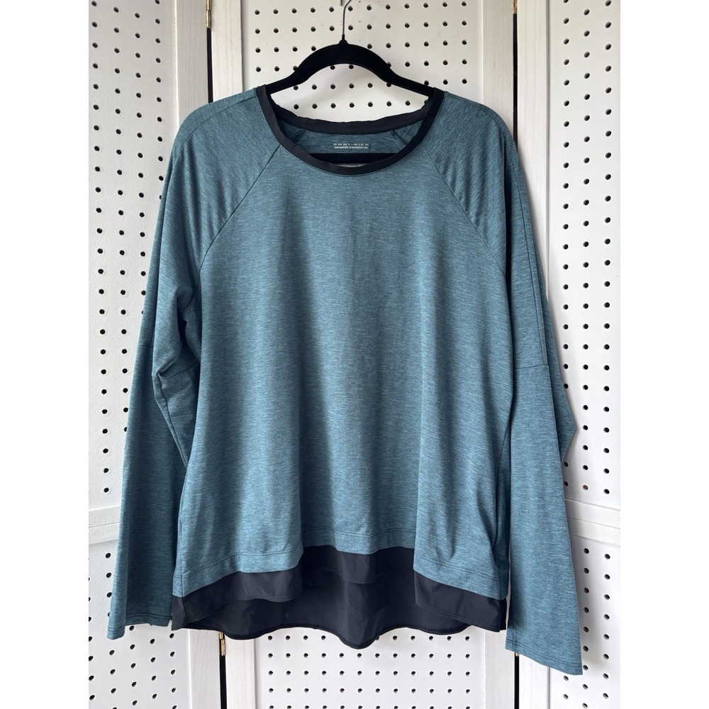 Columbia Omni-Wick Long SLV Athletic Performance Shirt Women's XL Teal‎